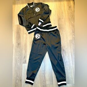 Pittsburgh Steelers Logo Bomber Jacket with Matching Logo Joggers